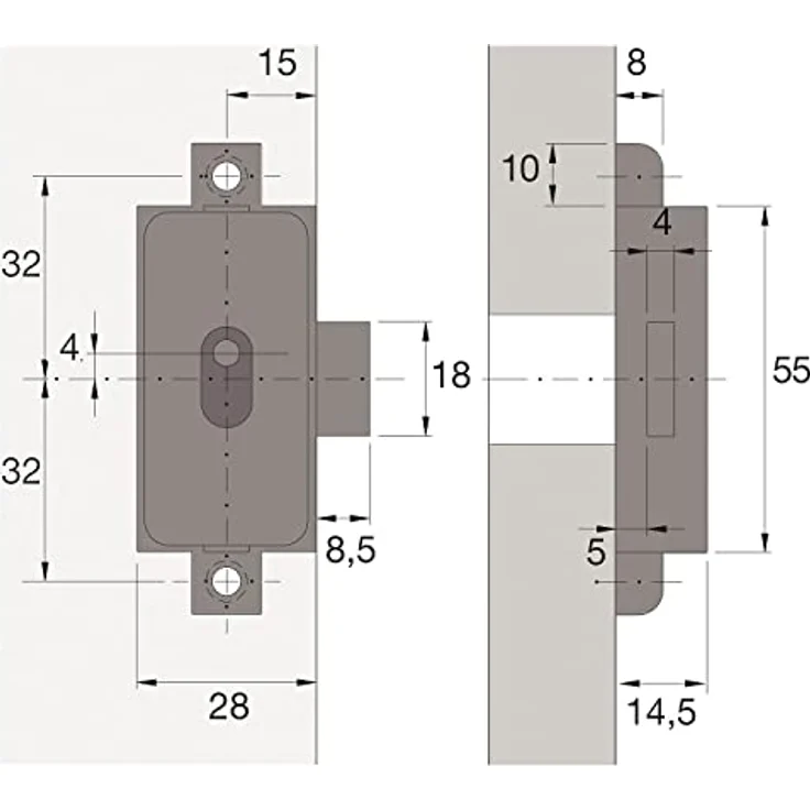 Hettich Drehstangenschloss, 72214, D15, Metall, vernickelt – Bild 4
