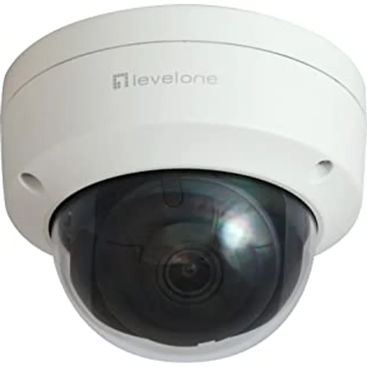 LevelOne FCS-3404 Gemini IP-Kamera mit Fester Kuppel, 6 MP, H.265, Wetterfestes Gehäuse, PoE-kompatibel, Infrarot-Nachtsichtbis zu 30 m