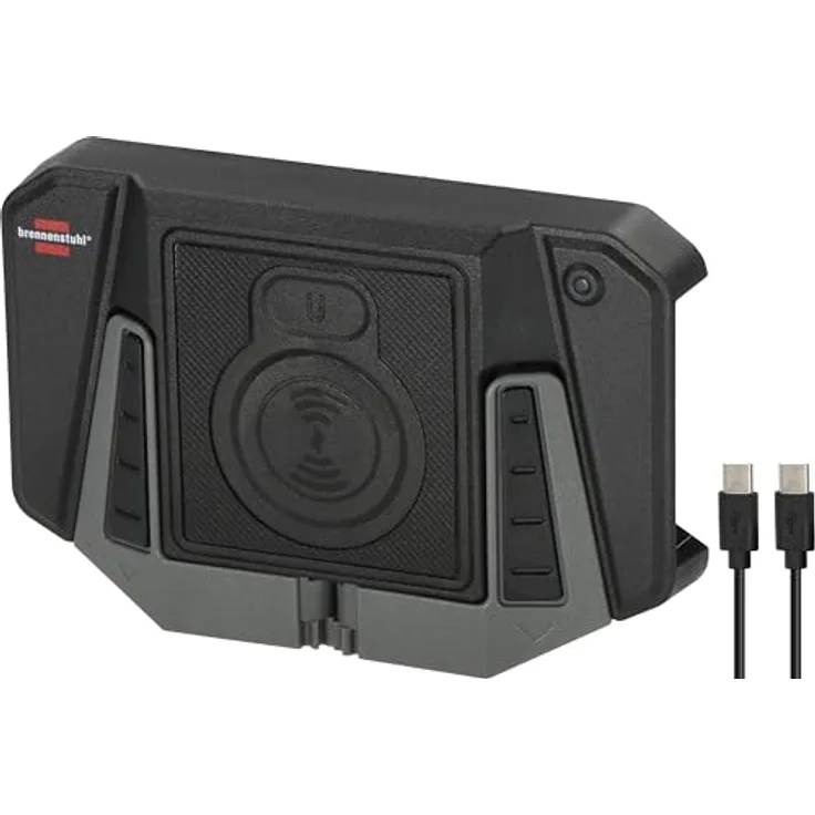 Brennenstuhl Professional Wireless Charging Pad WCP (Induktive Ladestation 10W mit Handyhalter, montierbar, Magnete an der Rückseite, inkl. USB C Kabel)