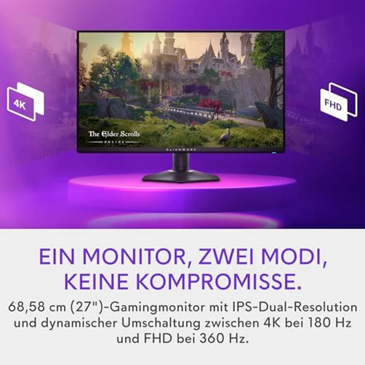Dell Alienware AW2725QF – 27" 4K UHD Gaming-Monitor, 180Hz, IPS, gestochen scharf & flüssig für ultimatives Gameplay – Bild 3