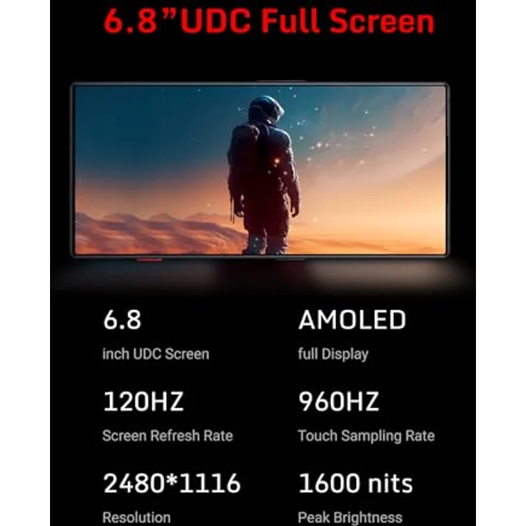 REDMAGIC 9 Pro 120Hz Gaming Handy, 5G Android Smartphone, 12GB RAM+256GB ROM, Snapdragon 8 Gen 3, 6.8" AMOLED Full Bildschirm, FHD+ Gaming Telefon, 50MP Kamera, 80W Ladegerät, Dual-SIM Schwarz – Bild 3