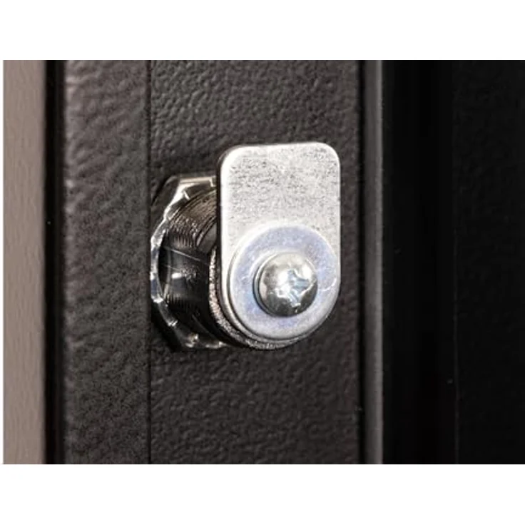 DIGITUS Glas-Ersatztür für Unique Netzwerkschrank, 12 HE, Sicherheitsglas mit Schloss und Schlüssel, Schwarz – Bild 4