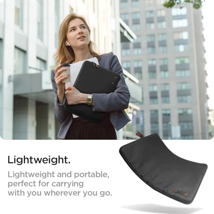 Spigen Basis Laptoptasche für 15-16 Zoll Laptophülle Schlank und Leicht - Kompatibel mit MacBook, HP, Surface, Dell, Lenovo, Asus und Allen 16 Zoll Laptops - Schwarz – Bild 4