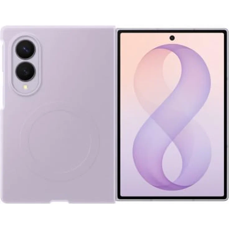 SAMSUNG Silicone Magnet Case für Galaxy Z Fold8, mattschwarzes Silikon-Backcover mit integriertem Magnet und Anti-reflecting Film, Lavender – Bild 2
