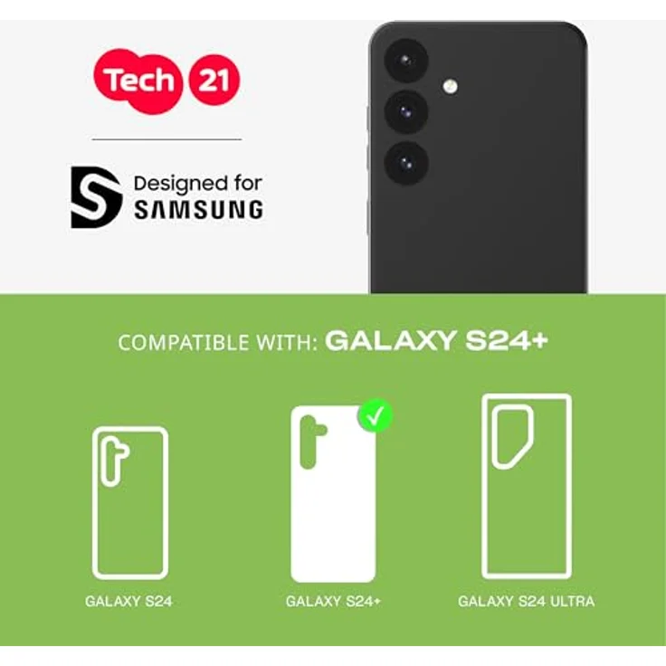 tech21 Evo Lite Hülle für Samsung Galaxy S24+, Schwarz, Fallschutz bis 3m, Strukturierter Griff, Verbesserter Kameraschutz – Bild 4