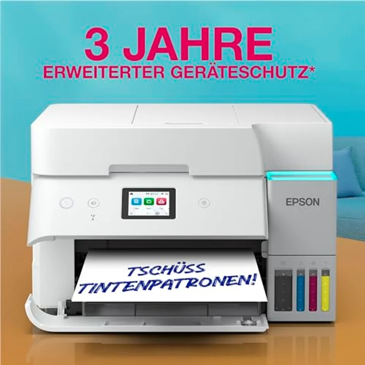 EPSON EcoTank ET-4956, Nachfüllbarer 4-in-1 Tintentankdrucker mit Duplex, WiFi, Apple AirPrint und 6,1 cm Touchscreen, weiß – Bild 9