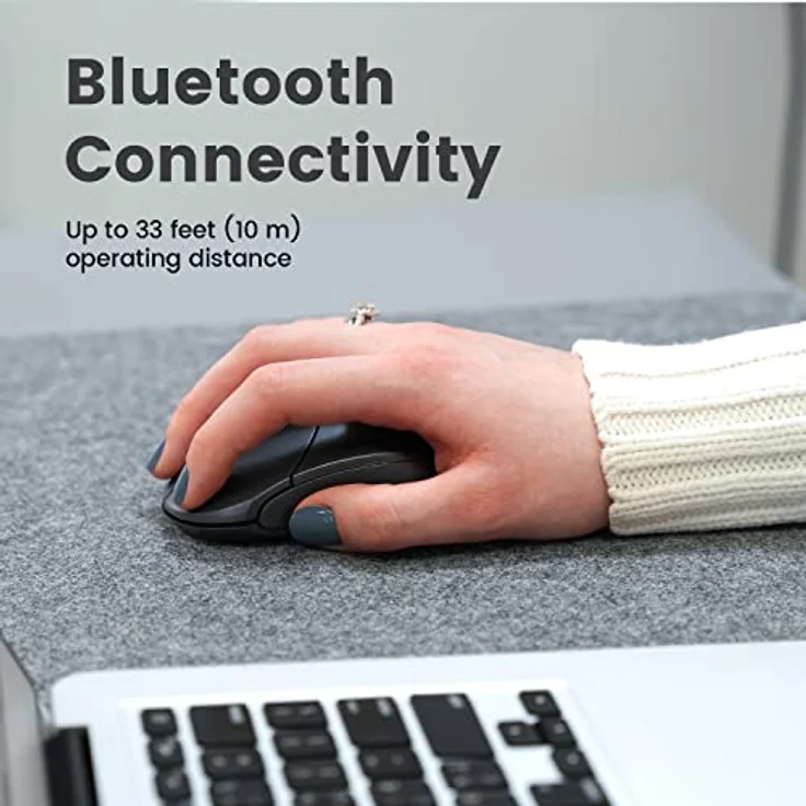 Perixx PERIMICE-802 Bluetooth-Maus, tragbares Design, 1000 DPI, Graphitgrau/Silber – Bild 5