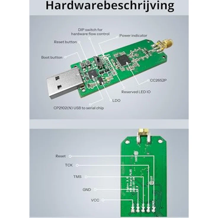 SONOFF Zigbee 3.0 USB Dongle Plus, Zigbee Gateway mit TI CC2652P & CP2102N, universelles Zigbee Hub für Home Assistant, Zigbee2MQTT, OpenHAB, externe SMA-Antenne – Bild 8