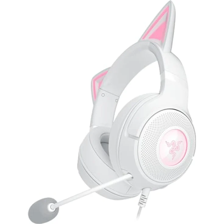 Razer Kraken Kitty V2, Kabelgebundenes Gaming Headset mit Katzenohren und Razer Chroma RGB, Weiss – Bild 8