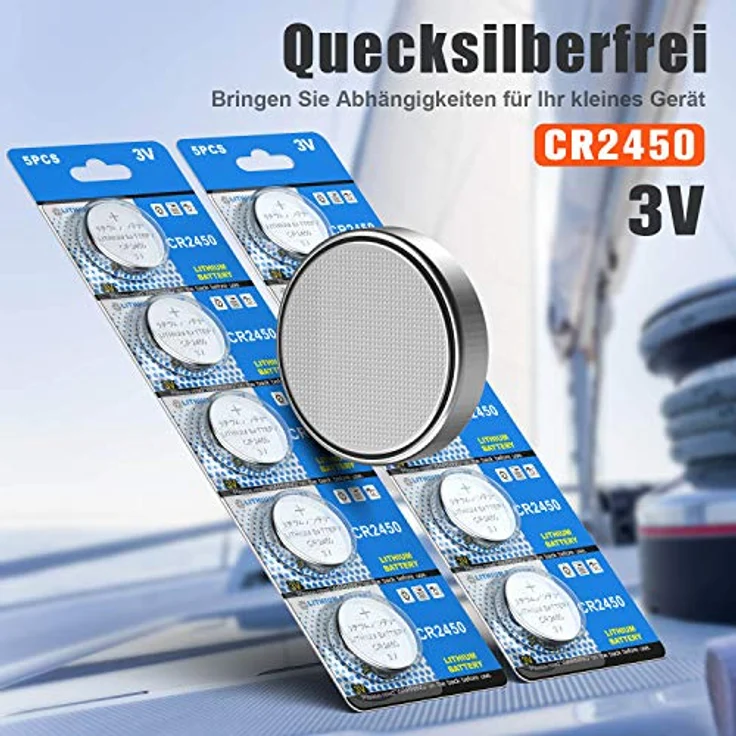 Bemb Lucky CR2450 3V Lithium-Knopfzelle, 20er Pack, langlebig und lecksicher für Elektronikgeräte – Bild 3