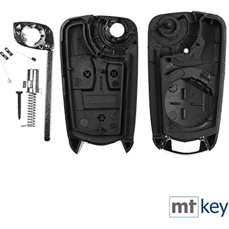 mt-key Klappschlüssel für Opel, 2 Tasten Funk-Fernbedienung mit CR2032 Knopfzelle, passend für Corsa D, Antara, Zafira B, Astra H, Tigra – Bild 3