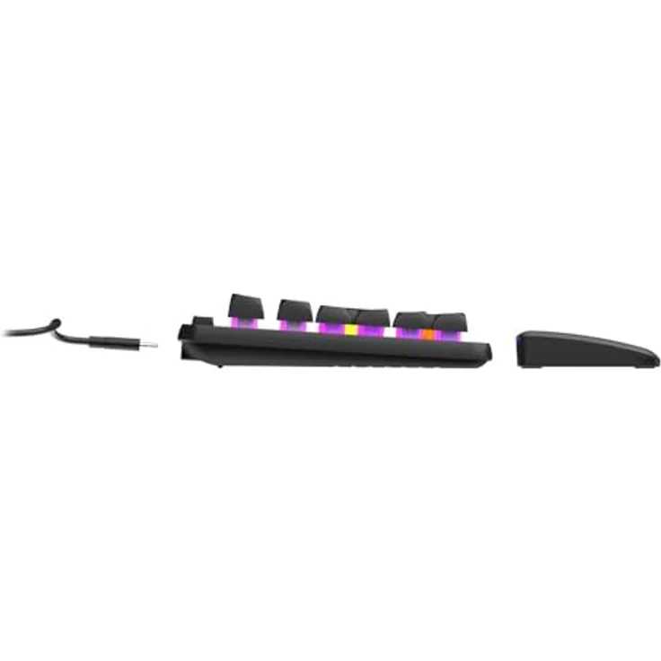uRage Gaming-Keyboard Exodus 515 Illuminated, transparente Tastatur mit Abnehmbarer Handballenauflage, 10-stufige RGB-Beleuchtung, QWERTZ-Layout, in schwarz – Bild 2