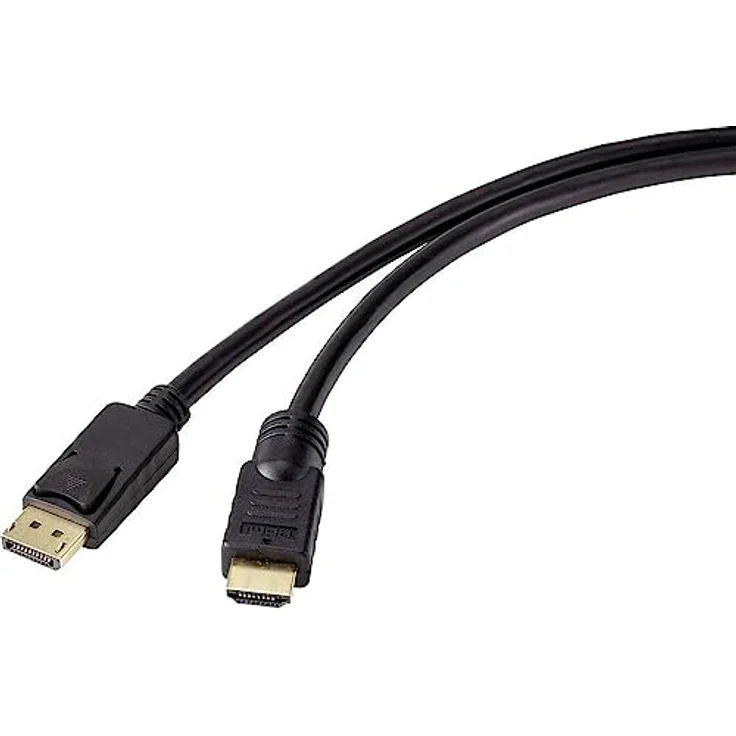 Renkforce DisplayPort/HDMI Adapterkabel DisplayPort Stecker, HDMI-A Stecker 20.00 m Schwarz RF-4596876 vergoldete Ste – Bild 1