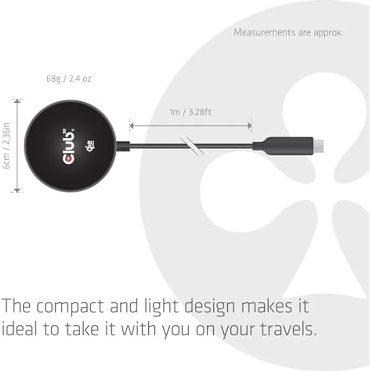 club3D Qi2 Induktions-Ladegerät CAC-3027, 25W USB-C Schnellladegerät in Schwarz mit Sicherheitsmerkmalen – Bild 4