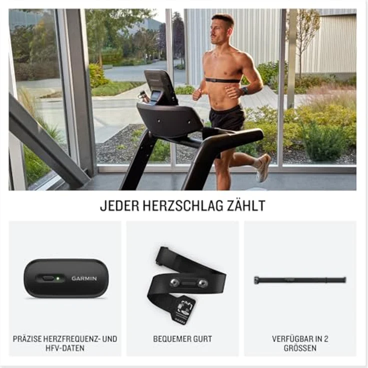 Garmin HRM200, Herzfrequenz-Brustgurt mit präziser Messung, M-XL, waschmaschinenfest, bis zu 1 Jahr Batterielaufzeit – Bild 2
