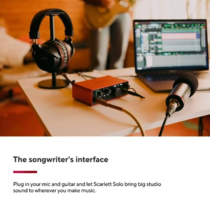 Focusrite Scarlett Solo 4. Gen USB-Audio-Interface für Gitarristen, Sänger und Produzenten — Aufnahmen in HiFi-Studioqualität sowie sämtliche Software, die Sie zur Aufnahme benötigen – Bild 2