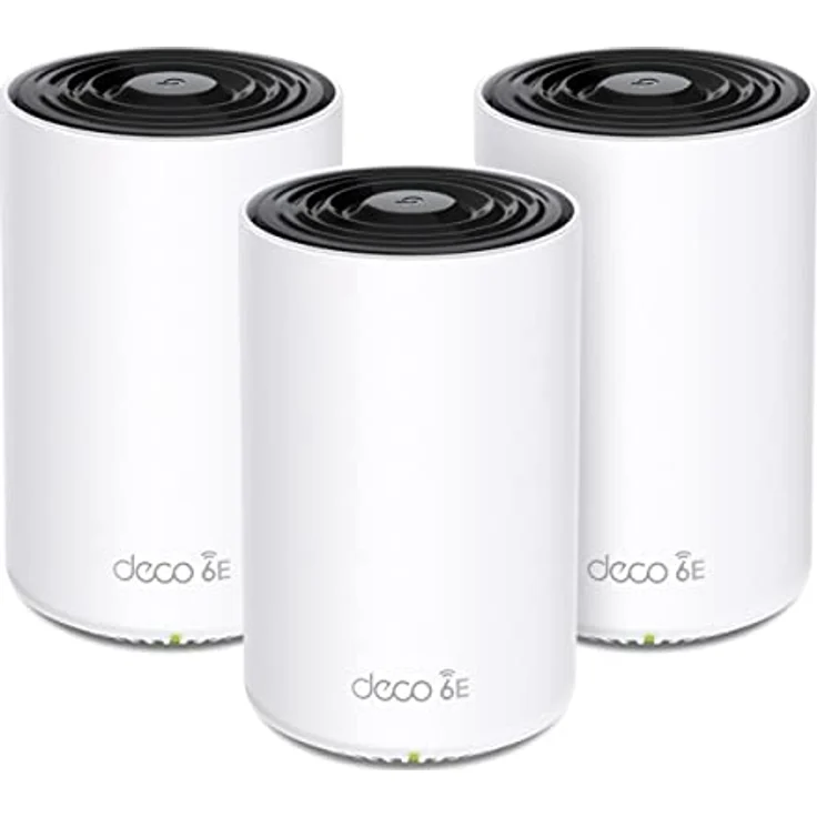 TP-Link Deco XE75 Pro Wi-Fi 6E Mesh WLAN Set (3 Pack), AXE5400 Tri-Band Router &Repeater (2. 5G Port, Reichweite bis zu 670m²,WPA3, ideal für große Häuse, kompatibel mit Amazon Alexa) weiß – Bild 1