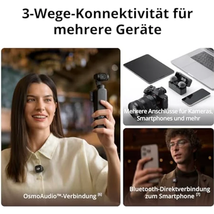 DJI Mic 3, Drahtloses Mikrofon mit 2 Sendern + 1 Empfänger + Ladeschale, Adaptive Gain-Steuerung, 28 Std. Nutzung, ideal für iPhone/Kamera/Android Vlogs – Bild 5