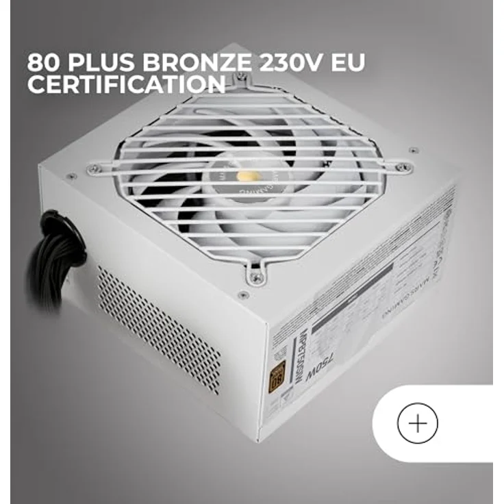 Mars Gaming MPB750SI, PC-ATX-Netzteil 750W, 80Plus Bronze, 90% Effizienz, SI Extreme Silence Lüfter, 7 Jahre Garantie, Weiß – Bild 5