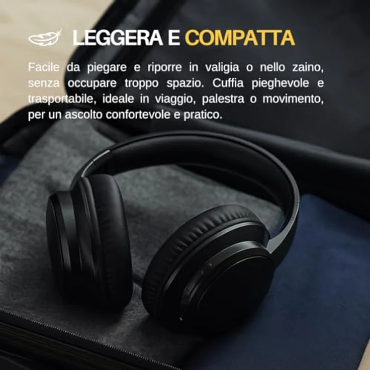 Trevi DJ 12E35 BT, Kabellose Over-Ear-Kopfhörer mit HiFi-Stereo, Mikrofon, 8 Stunden Spielzeit, faltbar, leicht, kompatibel mit iOS und Android – Bild 4