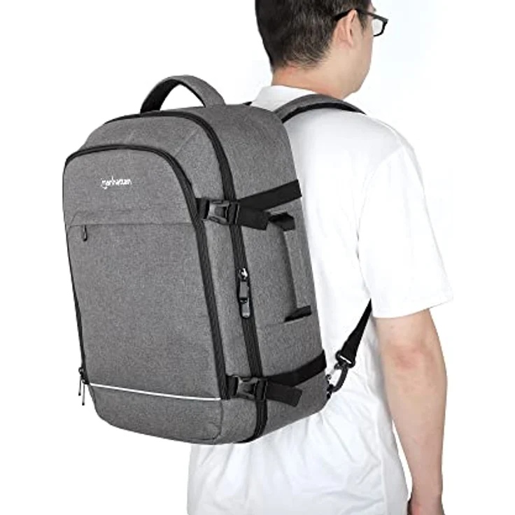 Manhattan 440370 Rucksack für Notebook, 17,3 Zoll, Handgepäck, Rom, Grau – Bild 4