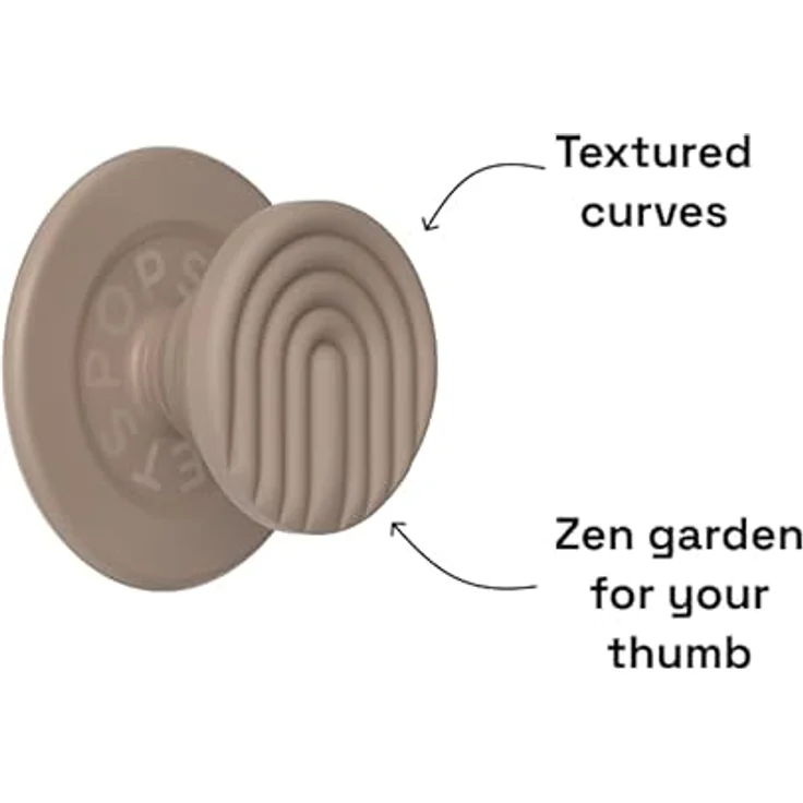 PopSockets PopGrip, runder Telefongriff kompatibel mit MagSafe, inkl. Adapterring, kabelloses Laden, PopOut Curves Latte – Bild 4
