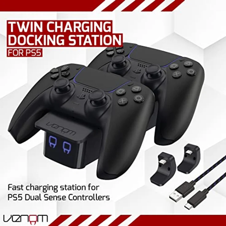 Venom PS5-Controller-Doppelladestation - Schwarz (PS5) – Bild 2
