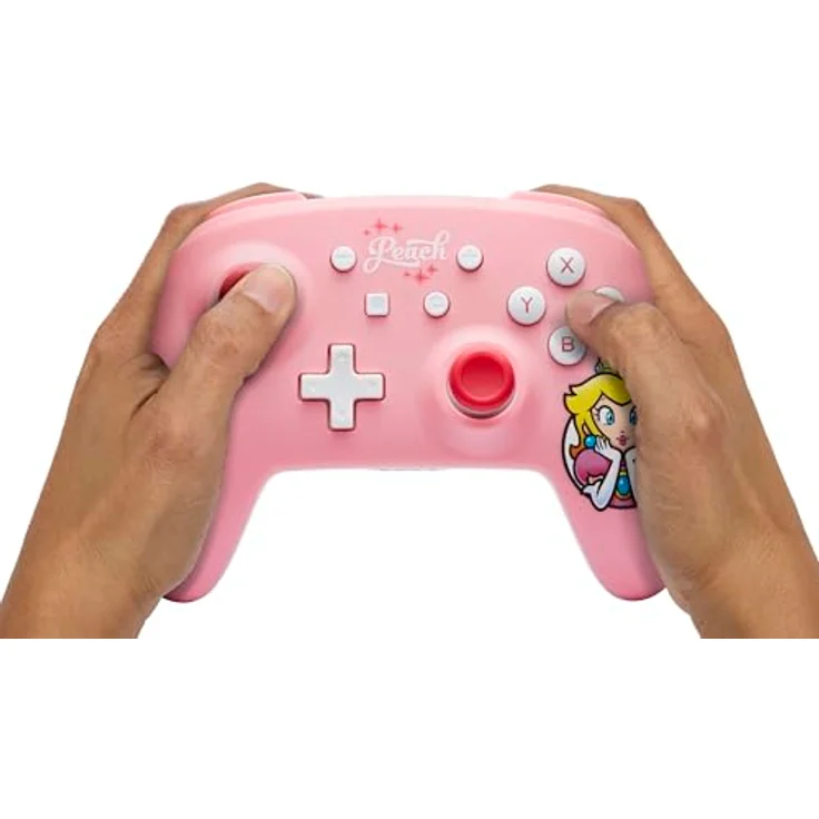 PowerA Kabelloser Controller für Nintendo Switch - Princess Peach-Rosa, Gamepad, Bewegungssteuerung, ergonomisches Design, offiziell lizenziert – Bild 2