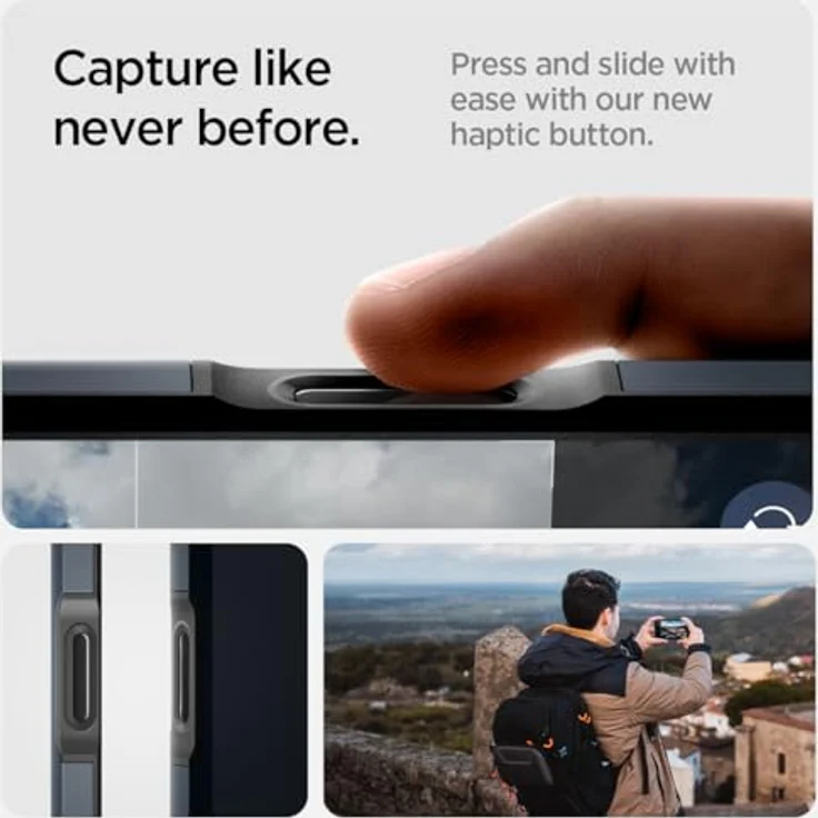 Spigen iPhone 16 Pro Max Tough Armor T (AI) MagFit Hülle -Metal Slate, Kamerasteuerung aktiviert, MagSafe kompatibel – Bild 3