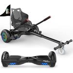 Mega Motion Balance Scooter Kart A03, 15,00 km/h, 6.5" Hoverboards mit Hoverkart Bluetooth Lautsprecher LED-Light, Blau
