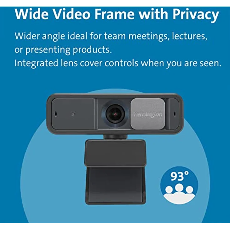 Kensington W2050 Pro 1080p Autofokus-Webcam, Strom über USB, 2 integrierte Mikros mit Noise Reduction, Weitwinkel-Zoom in HD, Digitale PC-Kamera für Einzel- und Gruppen-Videokonferenzen (K81176WW) – Bild 2