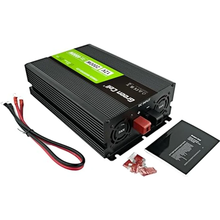 Green Cell DC to AC Power Inverter 2000 Watt, ATX-Netzteil mit 2 Ausgängen, Schwarz, 80 Plus Zertifizierung – Bild 4