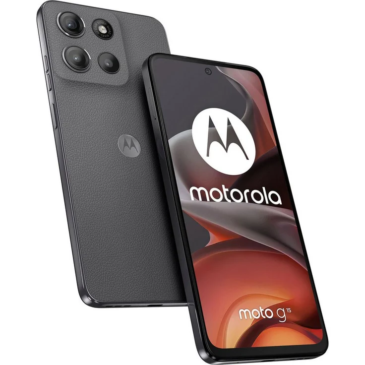 Motorola moto g15 Smartphone, 128 GB Speicherplatz, 50 MP Kamera, veganem Kunstleder, wasserabweisend, Corning Gorilla Glass 3 – Bild 1