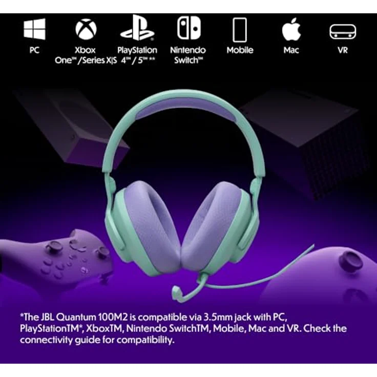 JBL Quantum 100M2 Gaming-Headset, abnehmbares Mikrofon, JBL QuantumSOUND Signatur – Bild 3