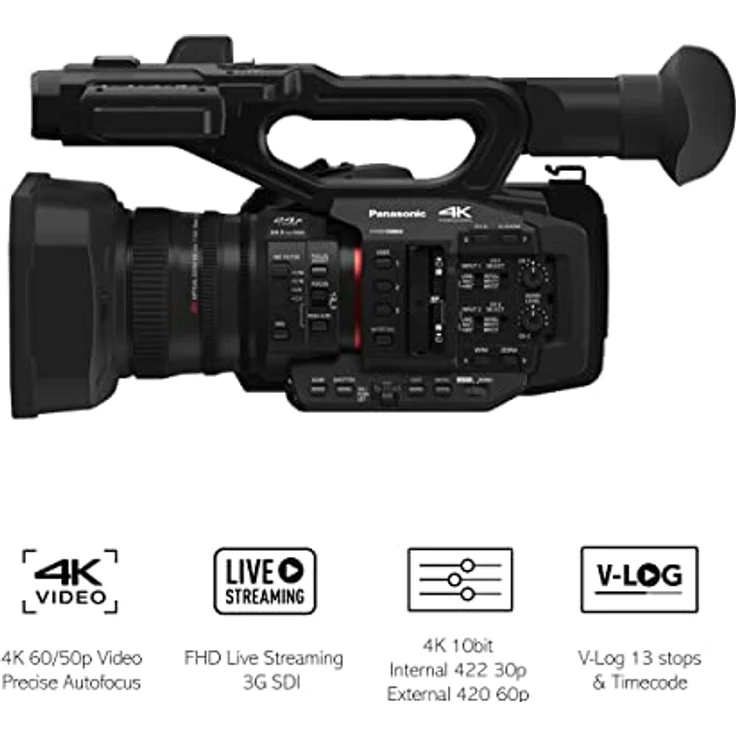 Panasonic HC-X2E, 4K 50p/60p Profi-Camcorder mit 20x optischem Zoom, Schwarz – Bild 3