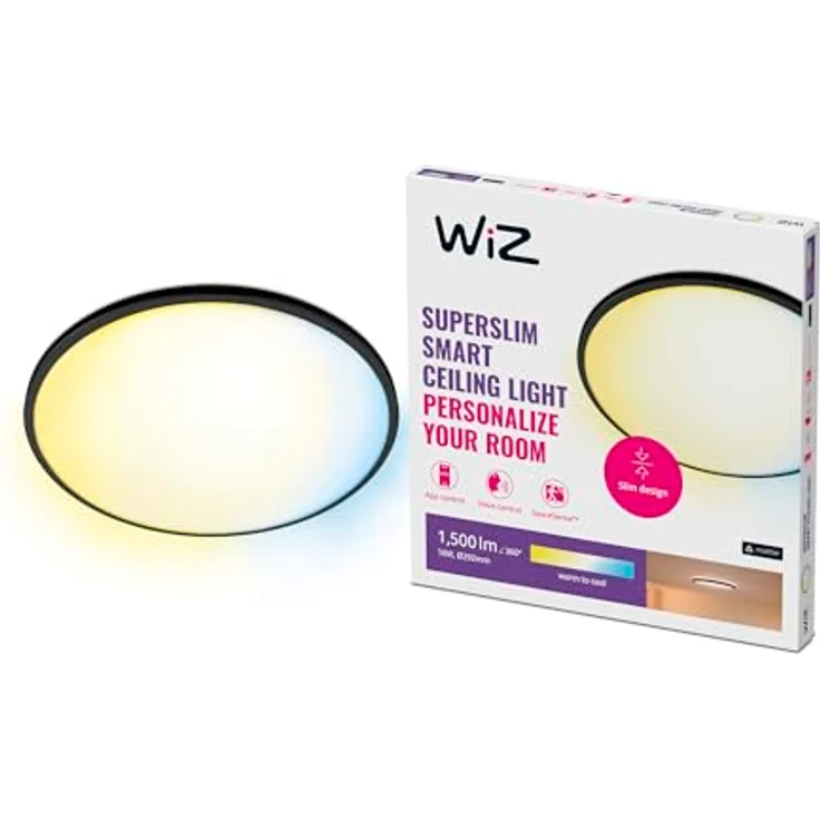 WiZ SuperSlim Ceiling, 16 W, 27-65 K, Tunable White, rund, schwarz – Bild 2