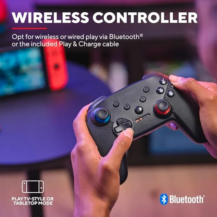 Trust Gaming GXT 1246 Muta Bluetooth Nintendo Switch Controller, 15h Spielzeit, Dual-Shock-Vibration, Schwarz – Bild 2