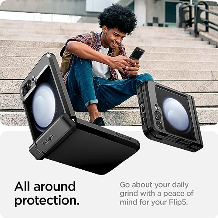 Spigen Tough Armor Pro Hülle Kompatibel mit Samsung Galaxy Z Flip 5 -Schwarz – Bild 3