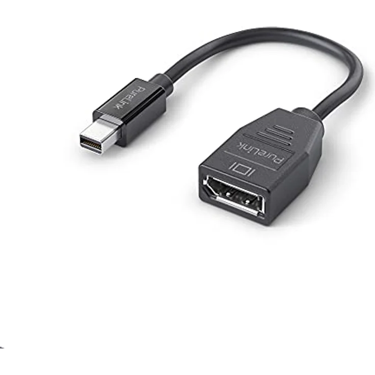 PureLink mini DisplayPort auf DisplayPort Adapter, 4K Ultra HD 60Hz, 21,6GB/s Bandbreite, vergoldete Steckkontakte, schwarz – Bild 1