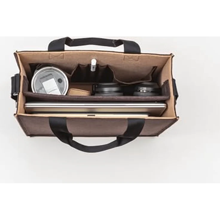 Sigel BA422, Notebooktasche für Laptops bis 15,4 Zoll, braun mit individueller Beschriftungsmöglichkeit, aus 100% recyceltem PET – Bild 4