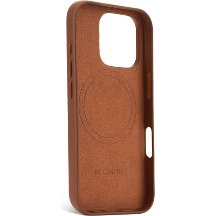 DECODED Leather Backcover für iPhone 16 Pro, hochwertige Vollnarbenleder-Hülle mit MagSafe-Kompatibilität und stoßresistenter Polycarbonat-Unterkonstruktion – Bild 3