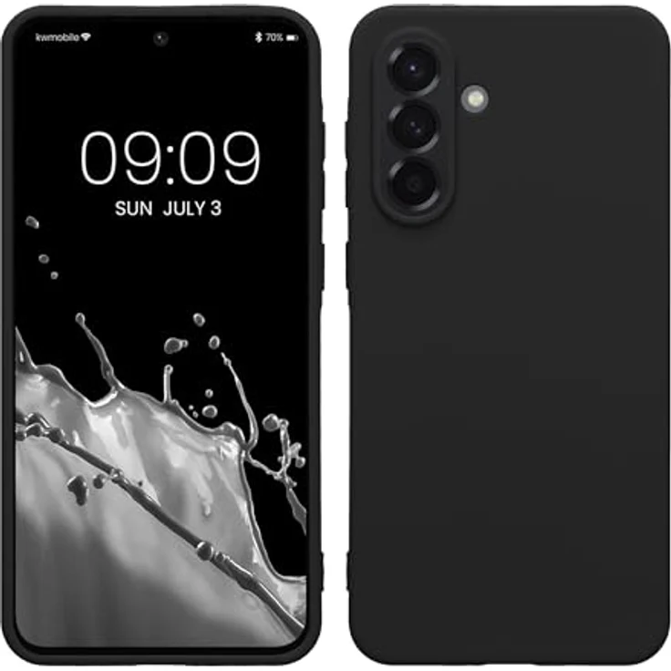 kwmobile Hülle für Samsung Galaxy A36 5G, weiches TPU Silikon Case, kabelladesicher, Schwarz – Bild 1