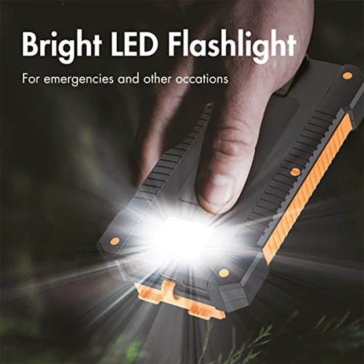 LogiLink Solar-Powerbank 8000 mAh orange Powerbank – Bild 2