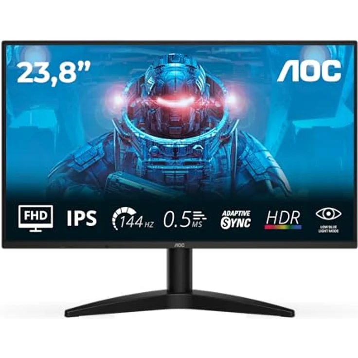 AOC 24B36X, 24 Zoll Full HD Gaming Monitor mit 0,5 ms Reaktionszeit, 144 Hz, Adaptive Sync, HDMI 1.4, DisplayPort 1.4, schwarz – Bild 2