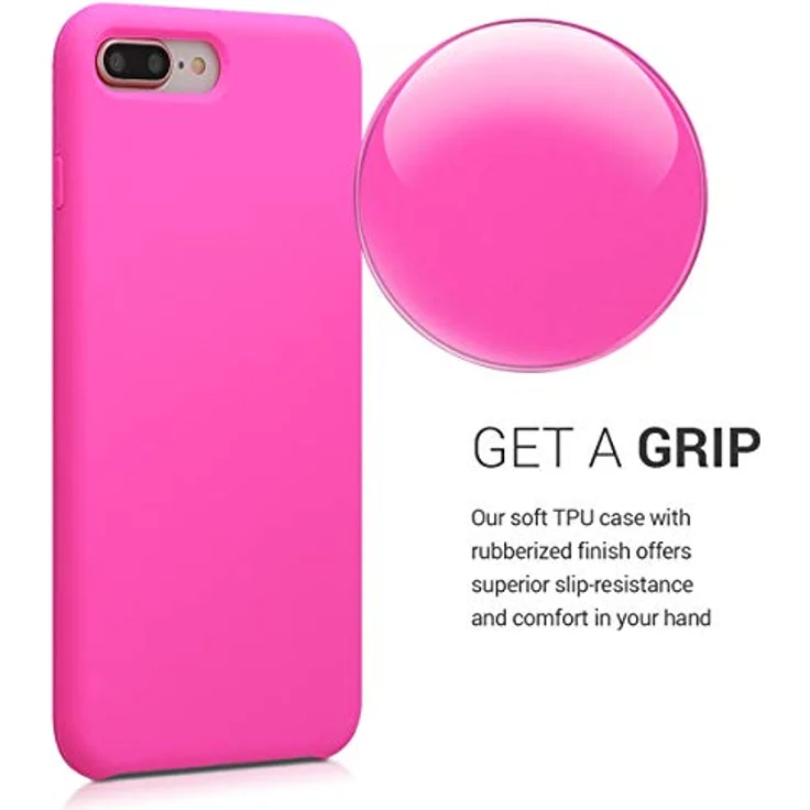 kwmobile iPhone 7 Plus/8 Plus Silikon Hülle - Magenta - Flexibles TPU Case - Rutschfest - Kabelloses Laden – Bild 2