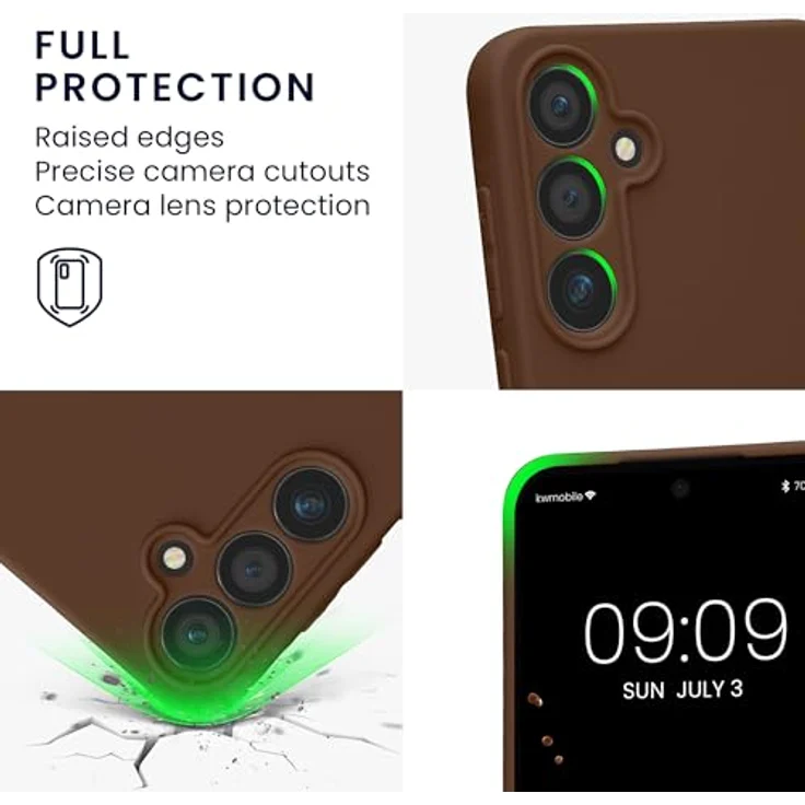 kwmobile Handyhülle für Samsung Galaxy A55 5G - weiches Silikon Case in Chocolate mit rutschfestem Design und präzisen Ausschnitten für Kameralinsen – Bild 3
