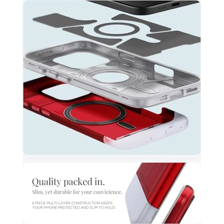 Spigen Classic C1 MagFit Hülle für iPhone 16 Pro Max -Ruby, Kompatibel mit MagSafe Zubehör – Bild 5
