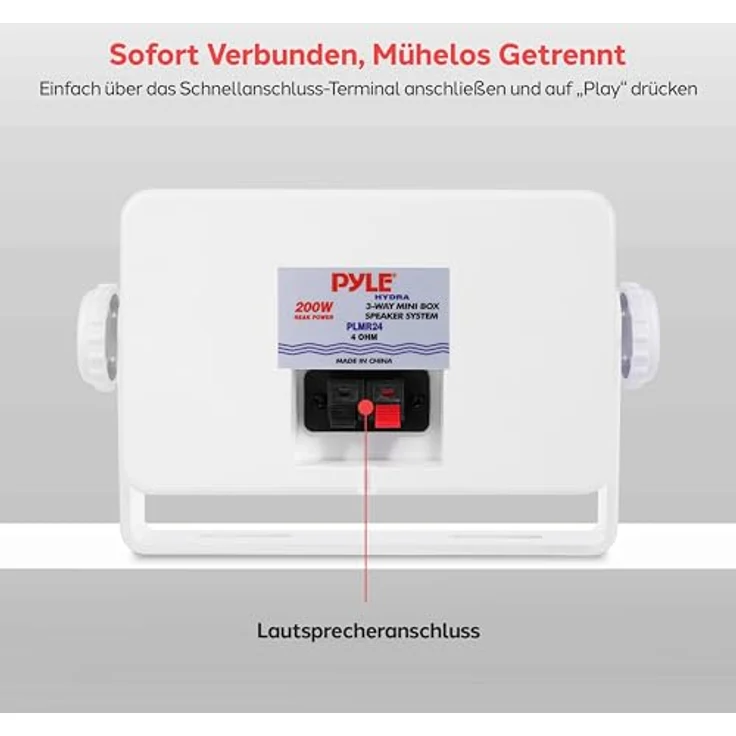 Pyle Wasserdichte Lautsprecher PLMR24 weiß Außenlautsprecher weiß – Bild 4