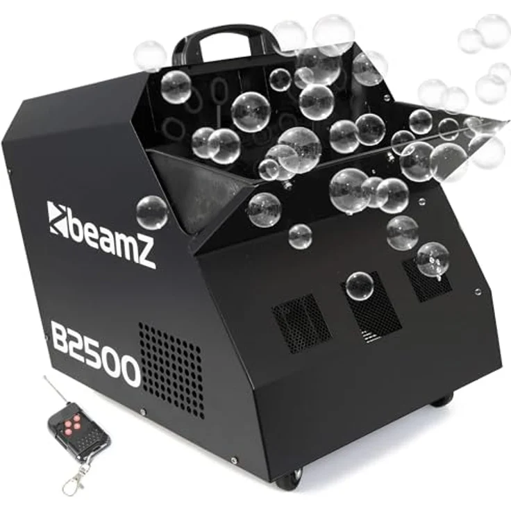 BeamZ B2500 Seifenblasenmaschine, Hazer mit kabelloser Fernbedienung und großemblasenverteilendem Lüfter – Bild 2