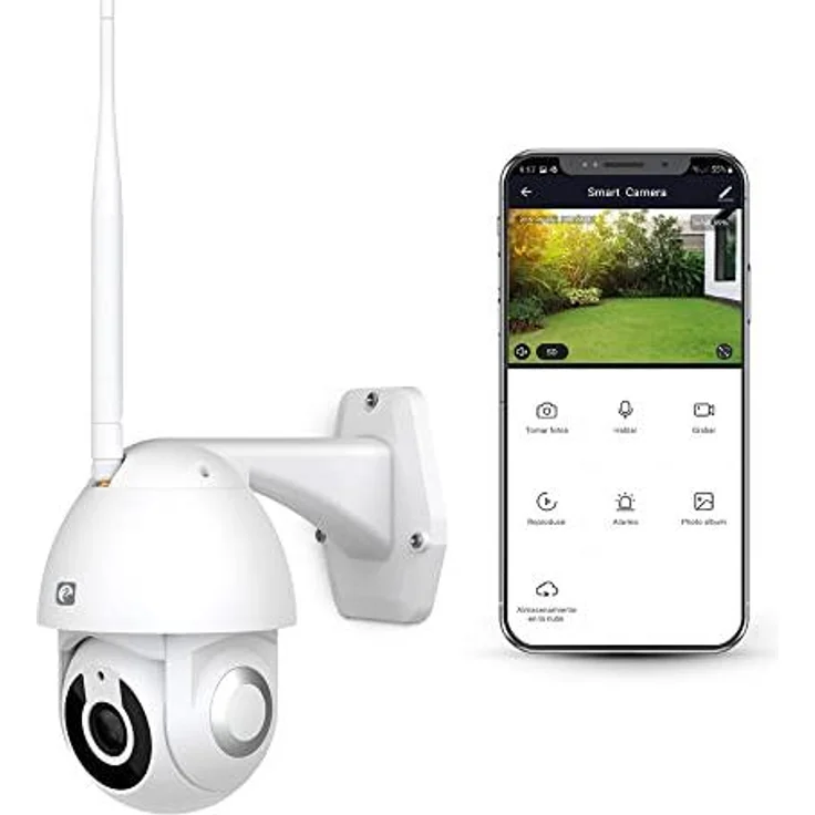 Garza Smart – 360° Außenkamera WiFi, 1080P HD, Nachtsicht, IP65 wasserdicht, Zwei-Wege-Audio, 64 GB MicroSD-Slot